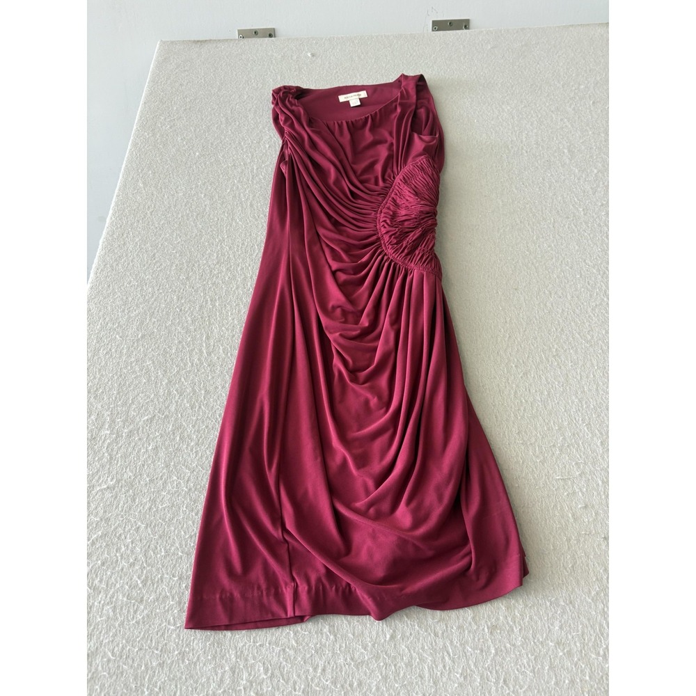 Boston Proper Dress Womens 2 Pink Ruched Sleeveless Scoop Neck Sheath Knee Party